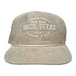NWOT Magnolia Market Garden Waco TX Beige Corduroy SnapBack Hat Cap OSFA Texas